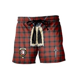 ScotsTee Shop Scottish Dunbar District Modern Clan Crest Men's Highland Kilt Sporran Tartan Shorts