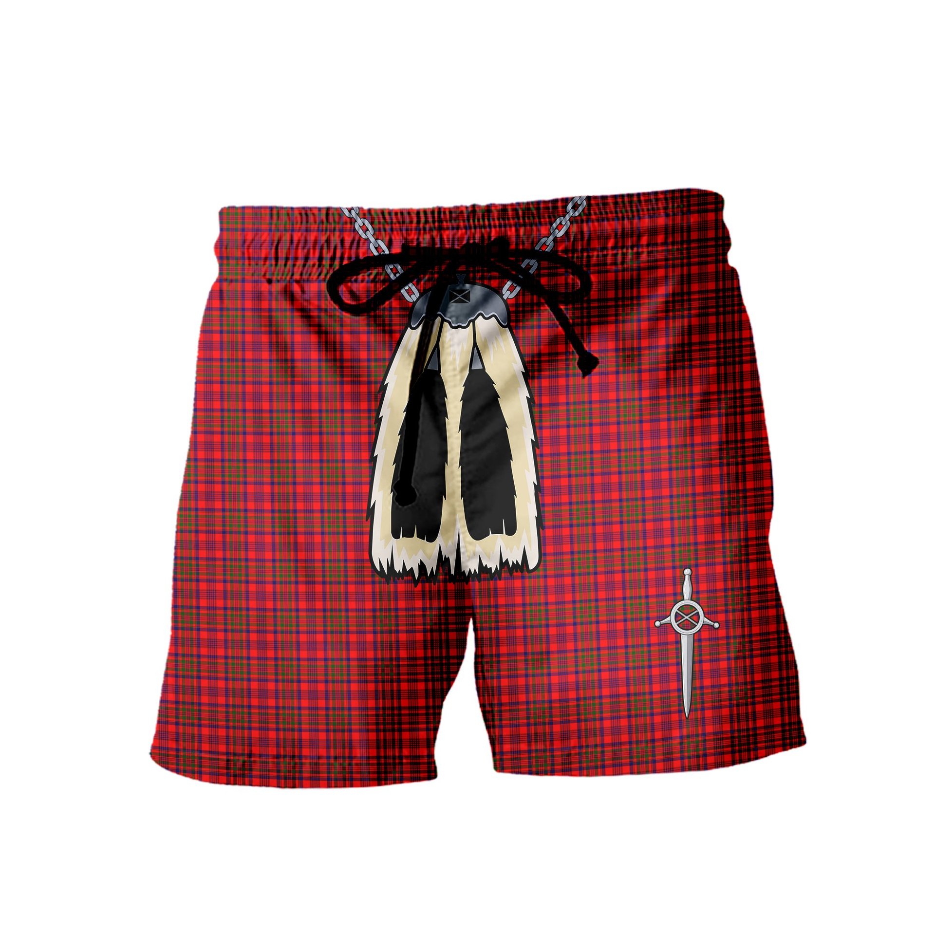 ScotsTee Shop Scottish Murray of Tulloch Modern Men's Highland Kilt Sporran Tartan Shorts