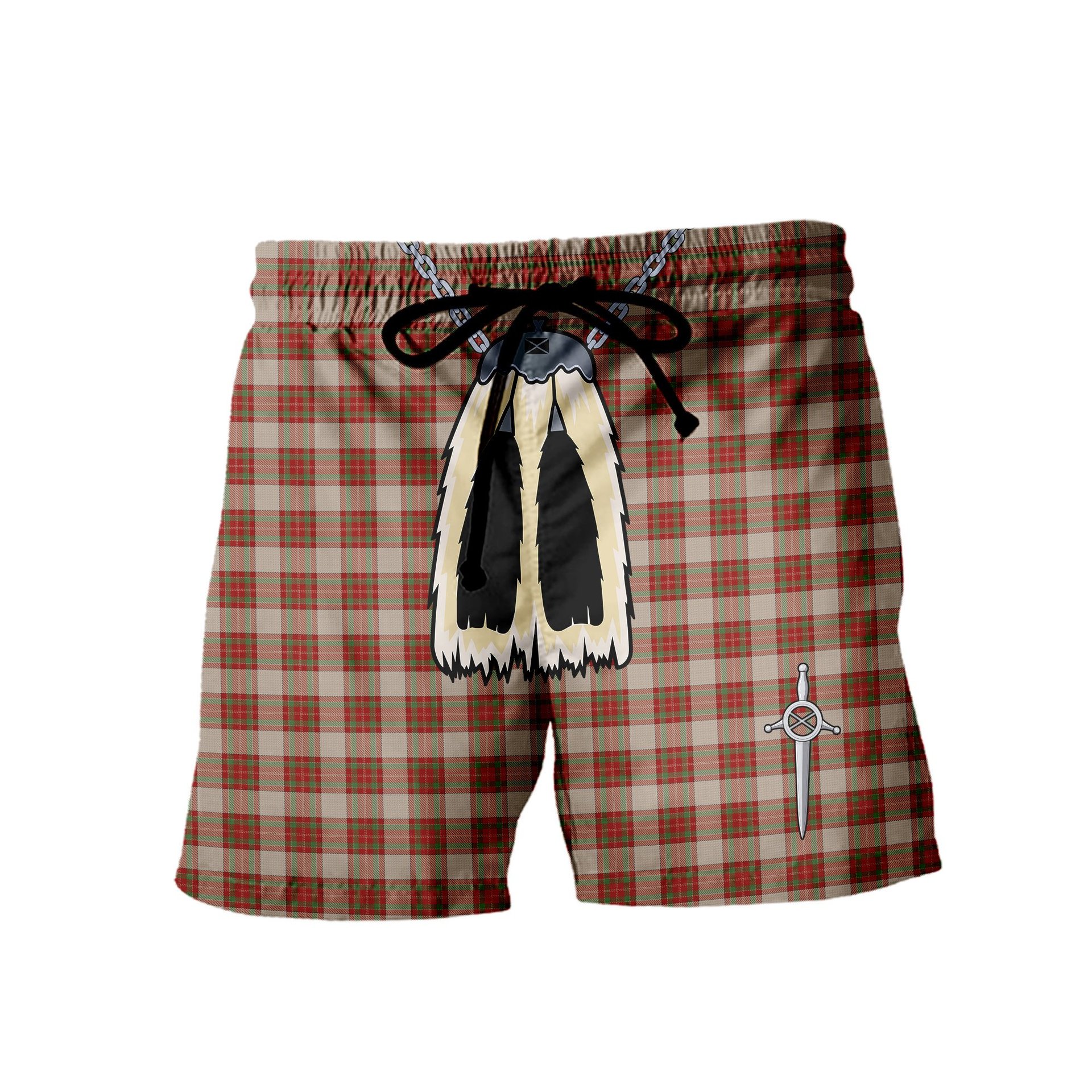ScotsTee Shop Scottish McBrayer Dress Men's Highland Kilt Sporran Tartan Shorts