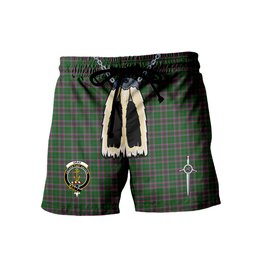 ScotsTee Shop Scottish Gray Hunting Clan Crest Men's Highland Kilt Sporran Tartan Shorts