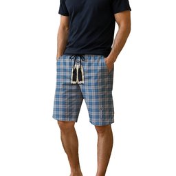 ScotsTee Shop Scottish Menzies Dress Blue & White Men's Highland Kilt Sporran Tartan Shorts