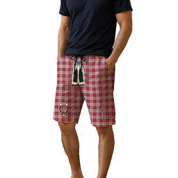 ScotsTee Shop Scottish Erskine Red Clan Crest Men's Highland Kilt Sporran Tartan Shorts