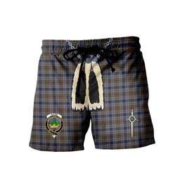 ScotsTee Shop Scottish Gayre Hunting Clan Crest Men's Highland Kilt Sporran Tartan Shorts