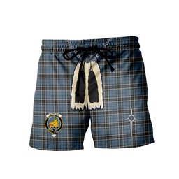 ScotsTee Shop Scottish Thompson Clan Crest Men's Highland Kilt Sporran Tartan Shorts
