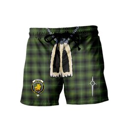ScotsTee Shop Scottish MacIver Hunting Clan Crest Men's Highland Kilt Sporran Tartan Shorts