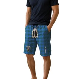 ScotsTee Shop Scottish Sutherland Hunting Modern Clan Crest Men's Highland Kilt Sporran Tartan Shorts