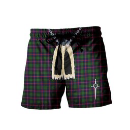 ScotsTee Shop Scottish Urquhart Modern Men's Highland Kilt Sporran Tartan Shorts