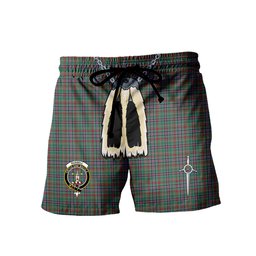 ScotsTee Shop Scottish Russell Old Ancient Clan Crest Men's Highland Kilt Sporran Tartan Shorts