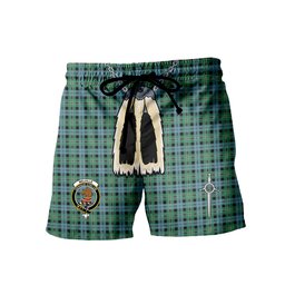 ScotsTee Shop Scottish Melville Modern Clan Crest Men's Highland Kilt Sporran Tartan Shorts