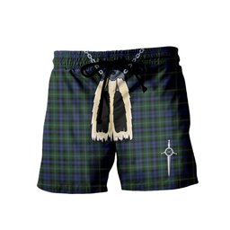 ScotsTee Shop Scottish Stephenson Hunting Men's Highland Kilt Sporran Tartan Shorts