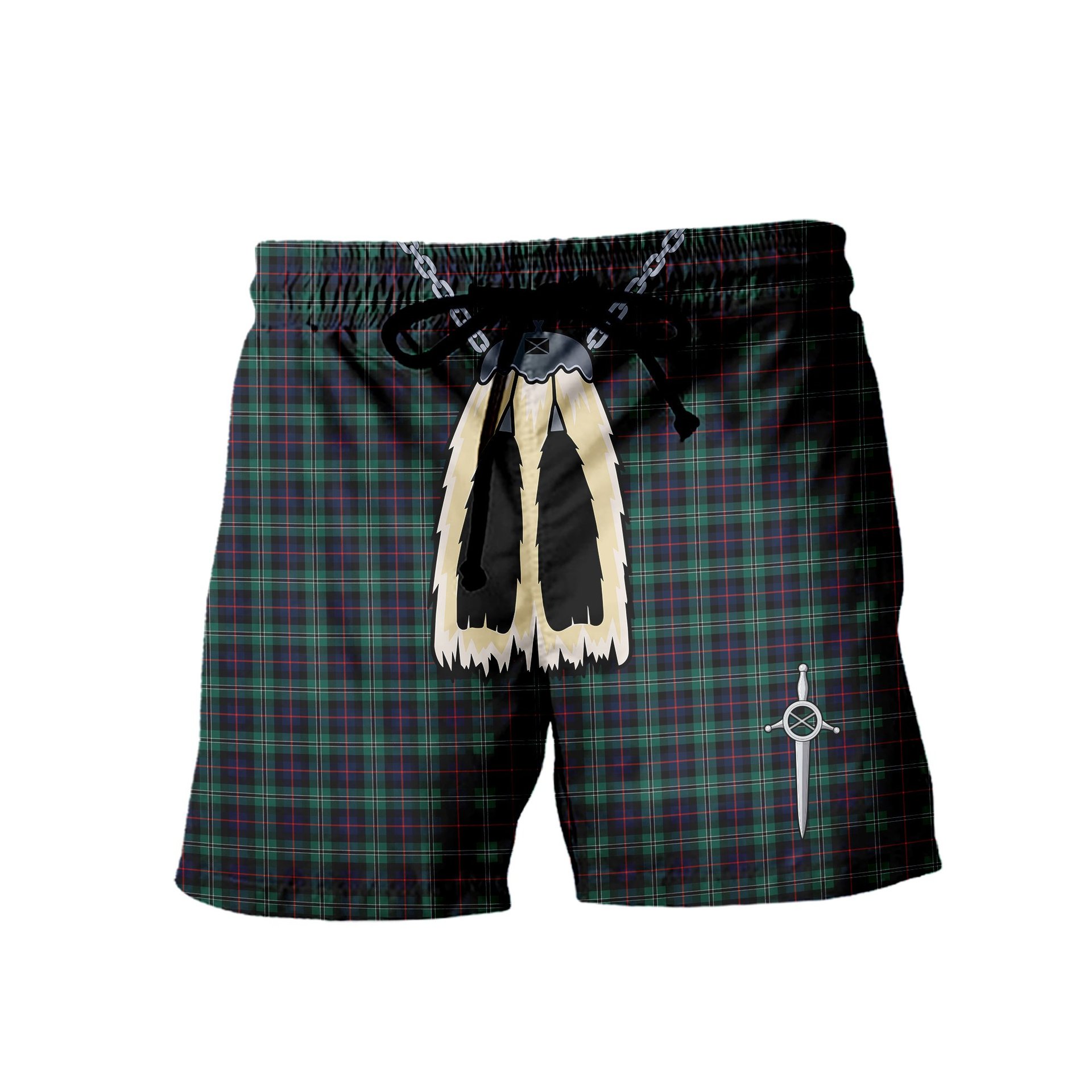 ScotsTee Shop Scottish Rollo Hunting Men's Highland Kilt Sporran Tartan Shorts