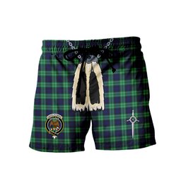 ScotsTee Shop Scottish Abercrombie SC Clan Crest Men's Highland Kilt Sporran Tartan Shorts