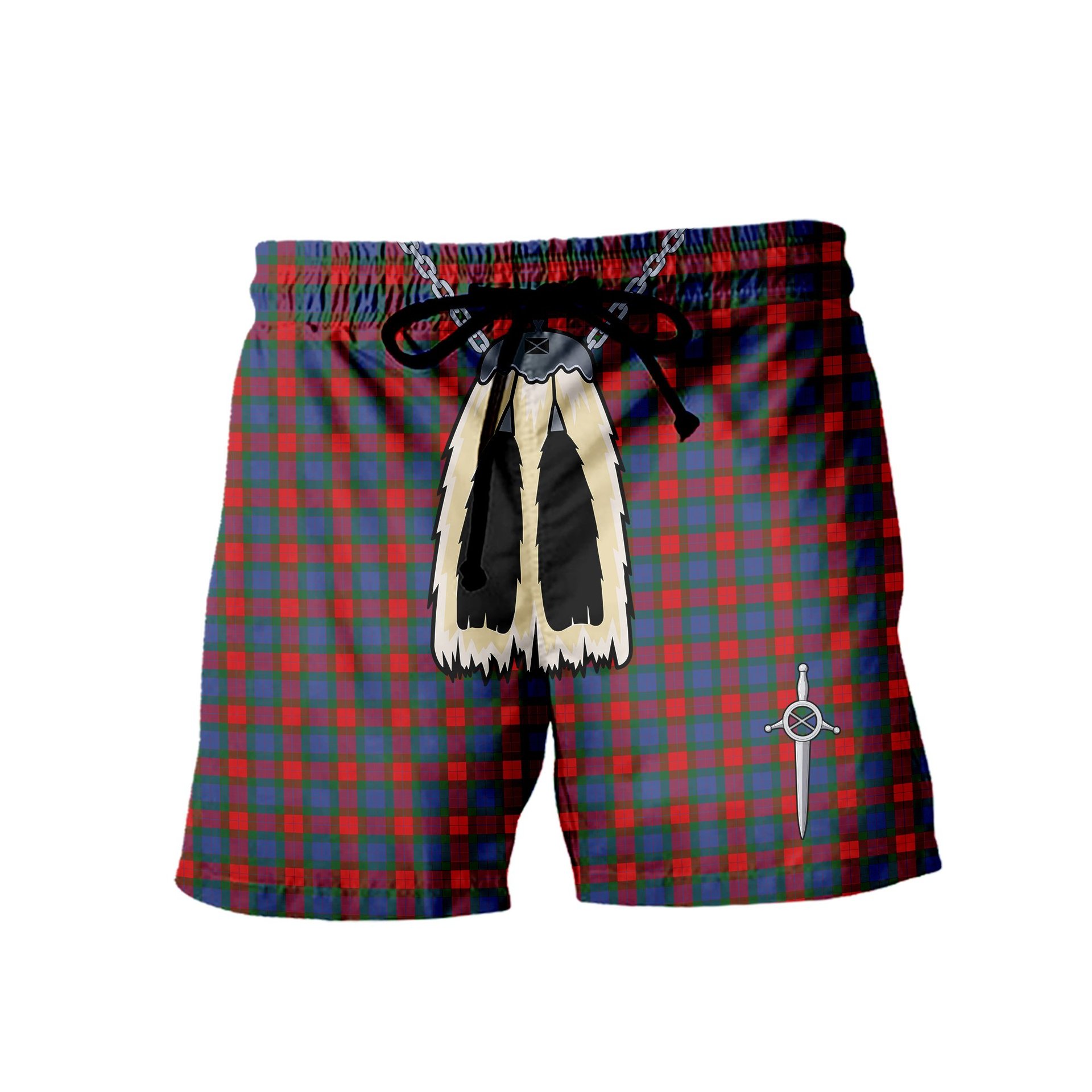 ScotsTee Shop Scottish Mar Men's Highland Kilt Sporran Tartan Shorts