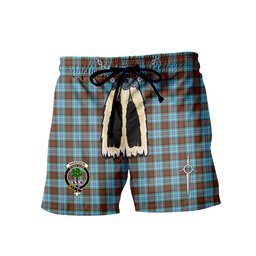 ScotsTee Shop Scottish Anderson Ancient Clan Crest Men's Highland Kilt Sporran Tartan Shorts
