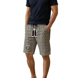 ScotsTee Shop Scottish Burns Check Clan Crest Men's Highland Kilt Sporran Tartan Shorts