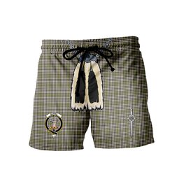ScotsTee Shop Scottish Burns Check Clan Crest Men's Highland Kilt Sporran Tartan Shorts