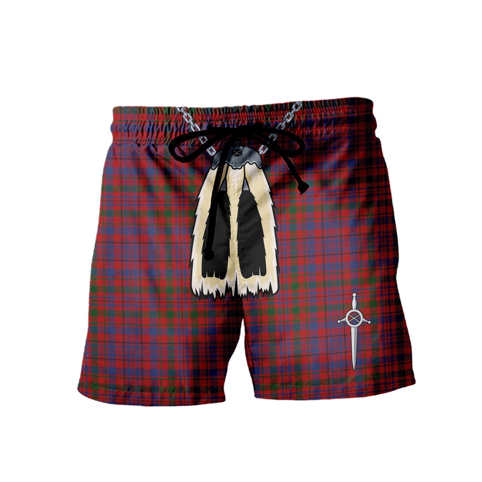 ScotsTee Shop Scottish Murray of Tullibardine Men's Highland Kilt Sporran Tartan Shorts