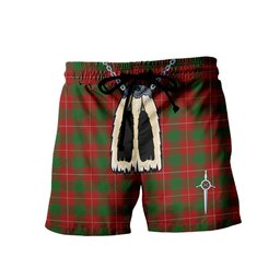 ScotsTee Shop Scottish MacPhie Men's Highland Kilt Sporran Tartan Shorts