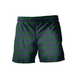ScotsTee Shop Scottish Davidson Half Clan Crest Men's Highland Kilt Sporran Tartan Shorts