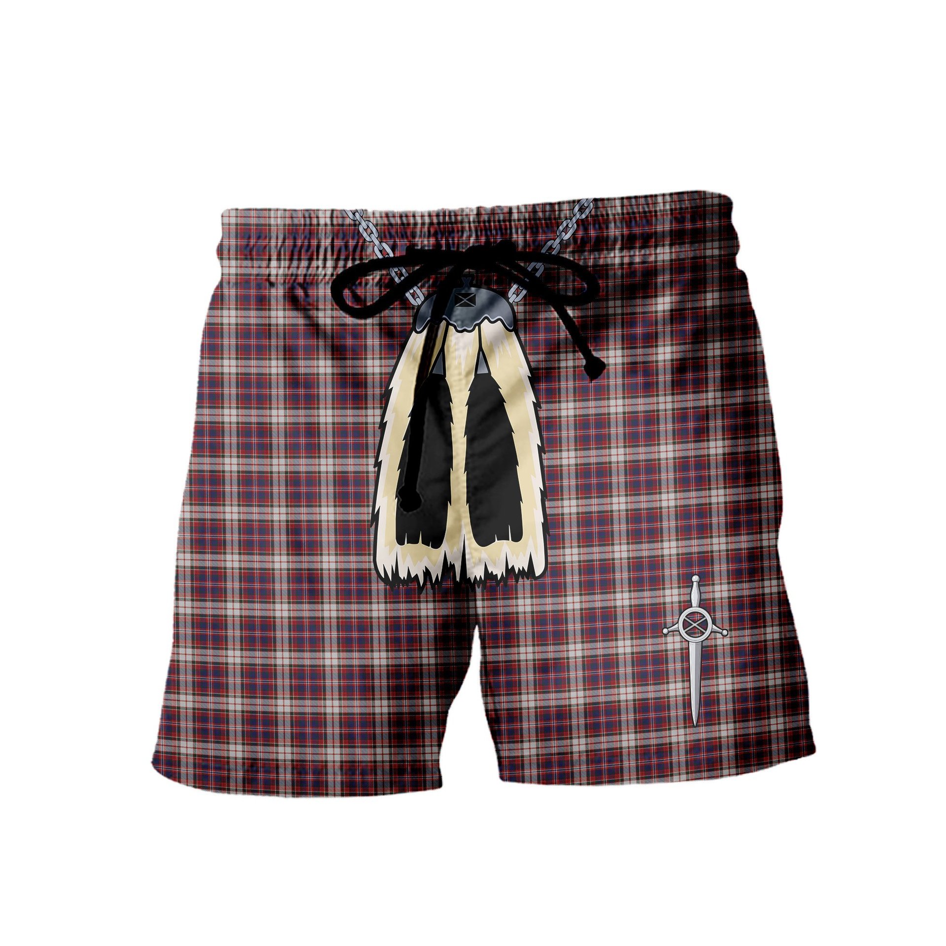 ScotsTee Shop Scottish McFarland Dress Men's Highland Kilt Sporran Tartan Shorts