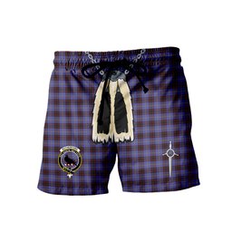 ScotsTee Shop Scottish Rutherford Clan Crest Men's Highland Kilt Sporran Tartan Shorts