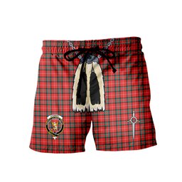ScotsTee Shop Scottish Stewart Stuart of Bute Clan Crest Men's Highland Kilt Sporran Tartan Shorts