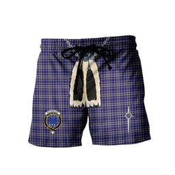 ScotsTee Shop Scottish Ochterlony SC Clan Crest Men's Highland Kilt Sporran Tartan Shorts
