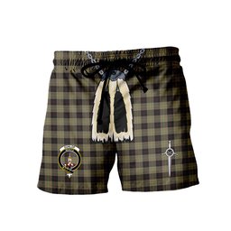 ScotsTee Shop Scottish Dunlop Hunting Clan Crest Men's Highland Kilt Sporran Tartan Shorts