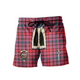 ScotsTee Shop Scottish Straiton Clan Crest Men's Highland Kilt Sporran Tartan Shorts
