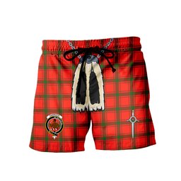 ScotsTee Shop Scottish Darroch Clan Crest Men's Highland Kilt Sporran Tartan Shorts