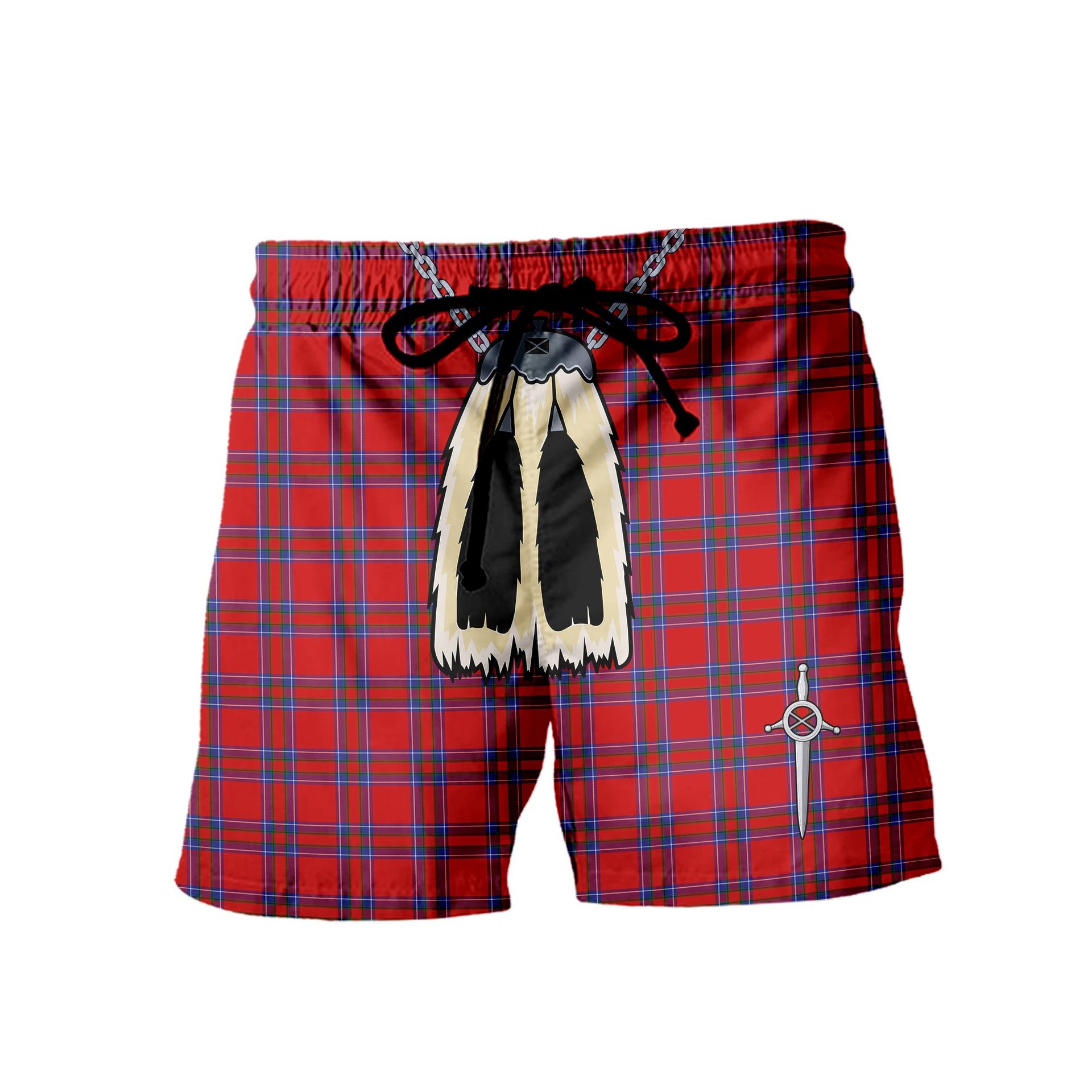 ScotsTee Shop Scottish Rait Men's Highland Kilt Sporran Tartan Shorts