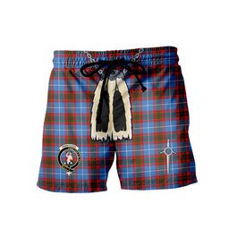 ScotsTee Shop Scottish Pennycook Clan Crest Men's Highland Kilt Sporran Tartan Shorts