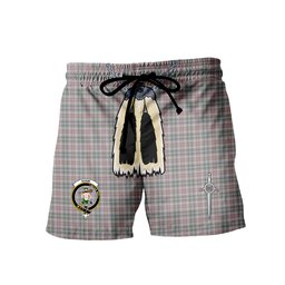 ScotsTee Shop Scottish Shaw Dress Clan Crest Men's Highland Kilt Sporran Tartan Shorts