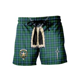 ScotsTee Shop Scottish Urquhart Ancient Clan Crest Men's Highland Kilt Sporran Tartan Shorts