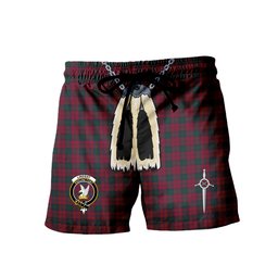 ScotsTee Shop Scottish Lindsay Clan Crest Men's Highland Kilt Sporran Tartan Shorts