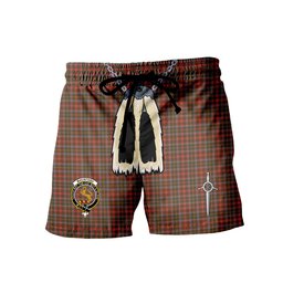 ScotsTee Shop Scottish MacIntosh Hunting Weathered Clan Crest Men's Highland Kilt Sporran Tartan Shorts
