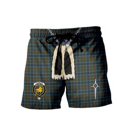 ScotsTee Shop Scottish Thomson Hunting Clan Crest Men's Highland Kilt Sporran Tartan Shorts