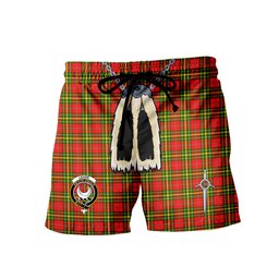 ScotsTee Shop Scottish Leask SC Clan Crest Men's Highland Kilt Sporran Tartan Shorts