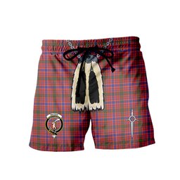 ScotsTee Shop Scottish MacRae Ancient Clan Crest Men's Highland Kilt Sporran Tartan Shorts