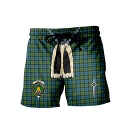 ScotsTee Shop Scottish Dundas Ancient Clan Crest Men's Highland Kilt Sporran Tartan Shorts