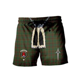 ScotsTee Shop Scottish MacCracken Hunting Clan Crest Men's Highland Kilt Sporran Tartan Shorts