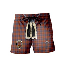 ScotsTee Shop Scottish Cameron of Lochiel Ancient Clan Crest Men's Highland Kilt Sporran Tartan Shorts