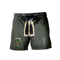ScotsTee Shop Scottish Bisset Clan Crest Men's Highland Kilt Sporran Tartan Shorts
