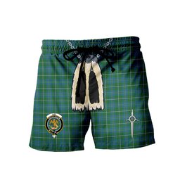 ScotsTee Shop Scottish Hay Hunting Clan Crest Men's Highland Kilt Sporran Tartan Shorts