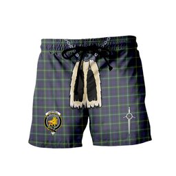 ScotsTee Shop Scottish Campbell Argyll Modern Clan Crest Men's Highland Kilt Sporran Tartan Shorts