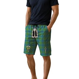 ScotsTee Shop Scottish Johnstone Ancient Clan Crest Men's Highland Kilt Sporran Tartan Shorts