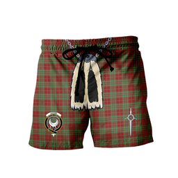 ScotsTee Shop Scottish Leask Clan Crest Men's Highland Kilt Sporran Tartan Shorts