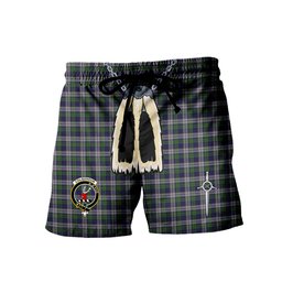 ScotsTee Shop Scottish Colquhoun Dress Clan Crest Men's Highland Kilt Sporran Tartan Shorts