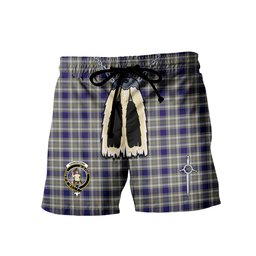 ScotsTee Shop Scottish Livingstone Dress Clan Crest Men's Highland Kilt Sporran Tartan Shorts