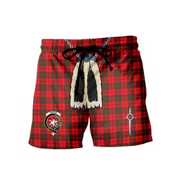 ScotsTee Shop Scottish Heron Clan Crest Men's Highland Kilt Sporran Tartan Shorts